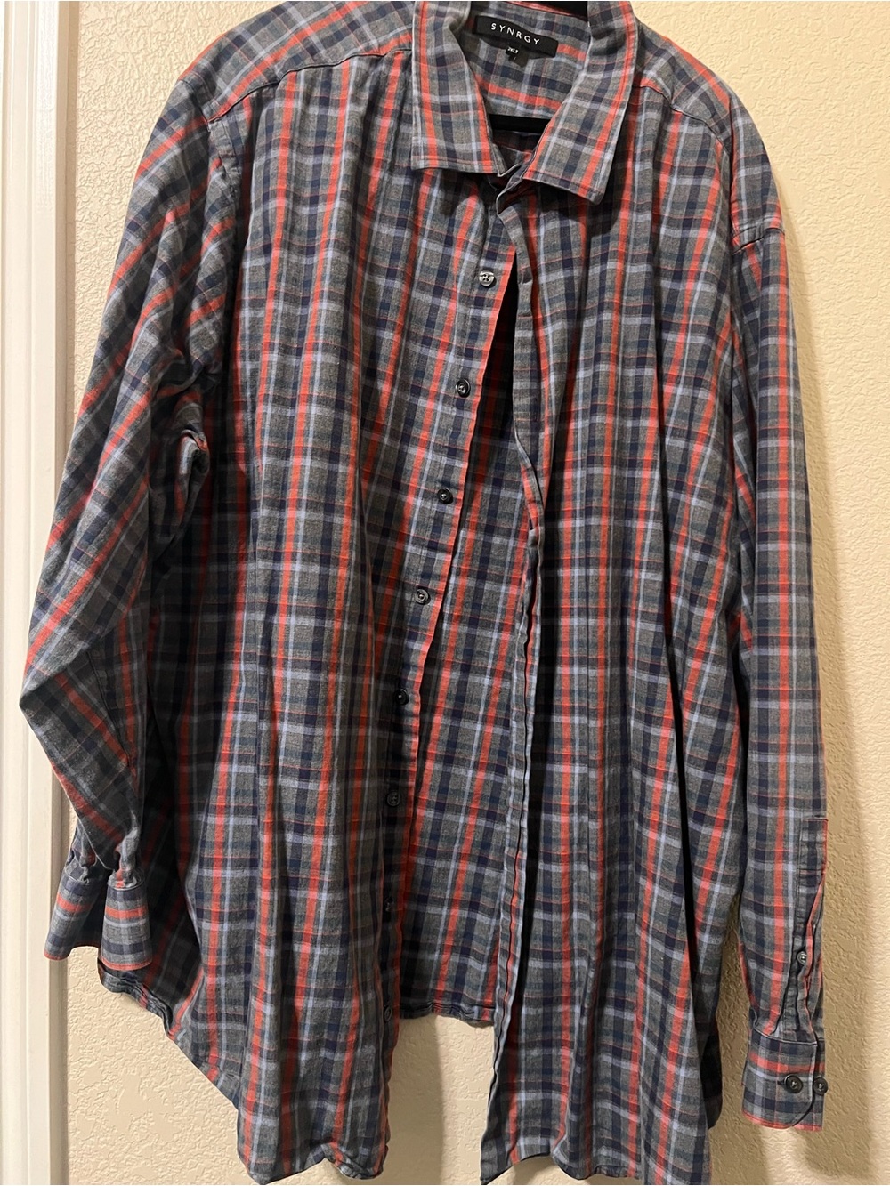 Men's Blue and Red Syngry Plaid Shirt